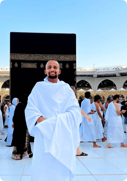 Pilgrim in Ihram at Masjid Al Haram
